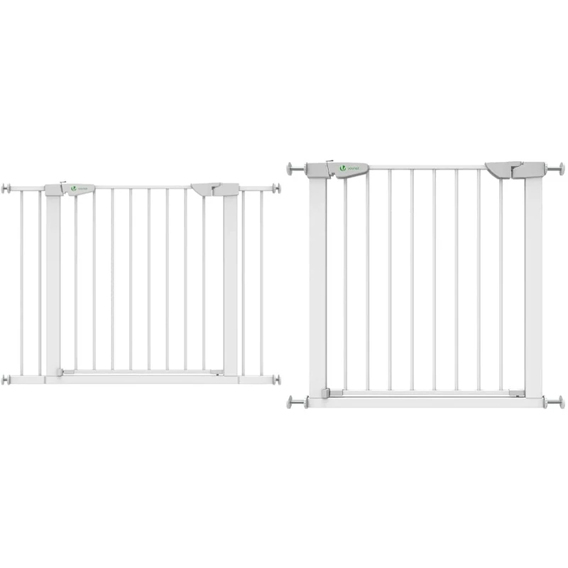 VOUNOT Safety Gate for Baby 75-108 cm, Pressure Fit Stair Gates, Auto Close, Ideal for Kids and Pets, White & Safety Gate for Baby 76-84 cm, Pressure Fit Stair Gates, Ideal for Kids and Pets, White - Image 1