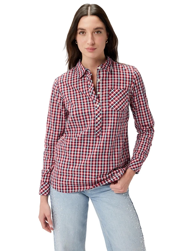 Tommy Hilfiger Women's J2xmh365-qi2-xs Shirt, Chili Pepper Multi, XS