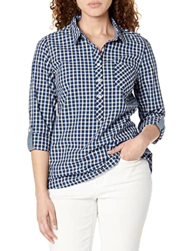 Tommy Hilfiger Women's J2xmh365-tb1-s Shirt, True Blue Multi, S