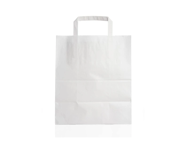 Tessera Bio Products Q262917W Paper Carry Bag with Reinforced Inner Handles, White, 26 cm Length, 17 cm Height, 29 cm Width, 250 Pieces - Image 1