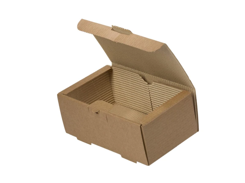 Tessera Bio Products QWDB Kraft Paper 2-Ply Double Burger Box, Natural Colour, 22 cm Length, 12.6 cm Width, 8.3 cm Height, 100 Pieces