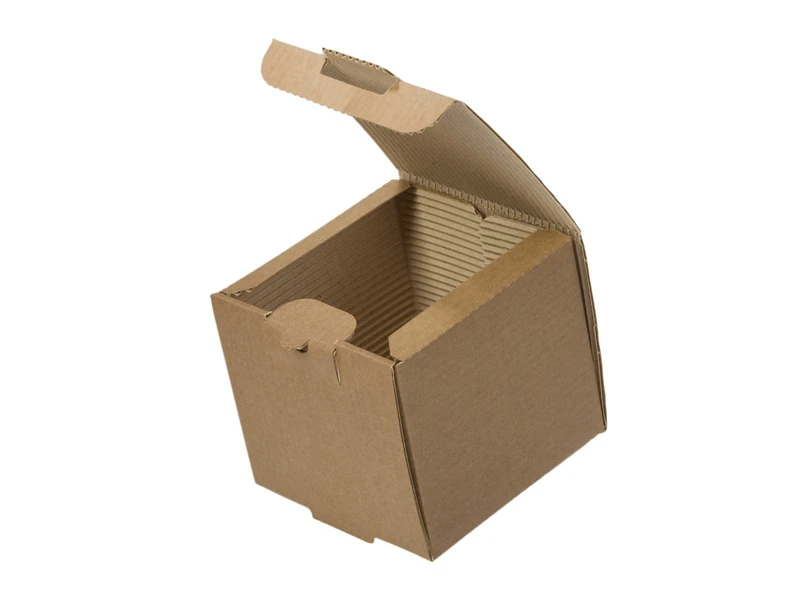 Tessera Bio Products QWSBT Kraft Paper 2-Ply Burger Box, Natural Colour, 13 cm Length, 13 cm Width, 11.9 cm Height, 100 Pieces - Image 1