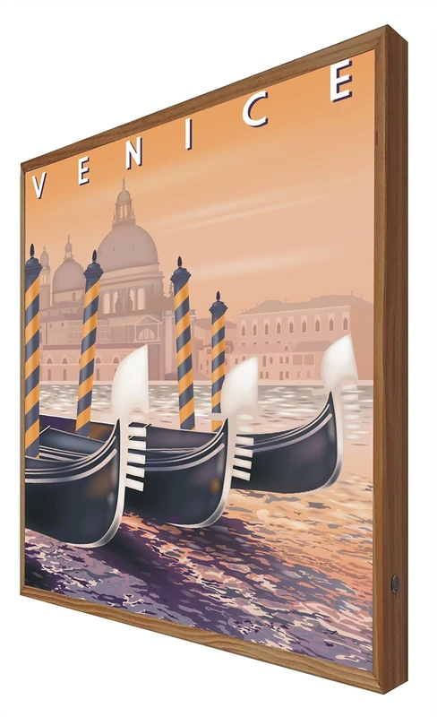 CCRETROILUMINADOS Vintage Illuminated Sign with Light Leds Venice: Travel Series