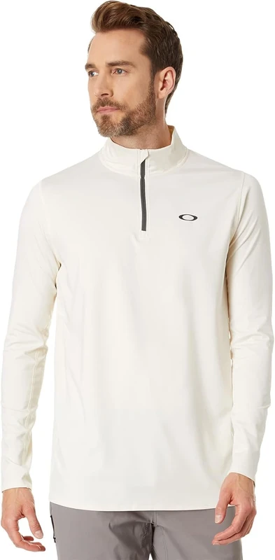 Oakley Men's Gravity Range Quarter-Zip Sweatshirt Pullover Sweater, Arctic White HTHR, XXL