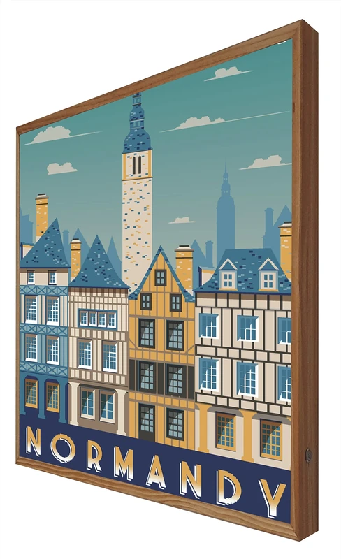 Normandy Backlit Wooden Frame Picture: Travel Series