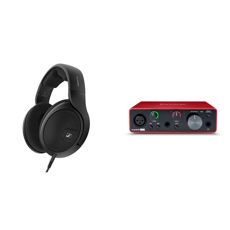 Sennheiser HD 560S, Open back reference-grade headphones for audio enthusiasts, Black & Focusrite Scarlett Solo 3rd Gen USB Audio Interface, for the Guitarist, Vocalist, Podcaster or Producer