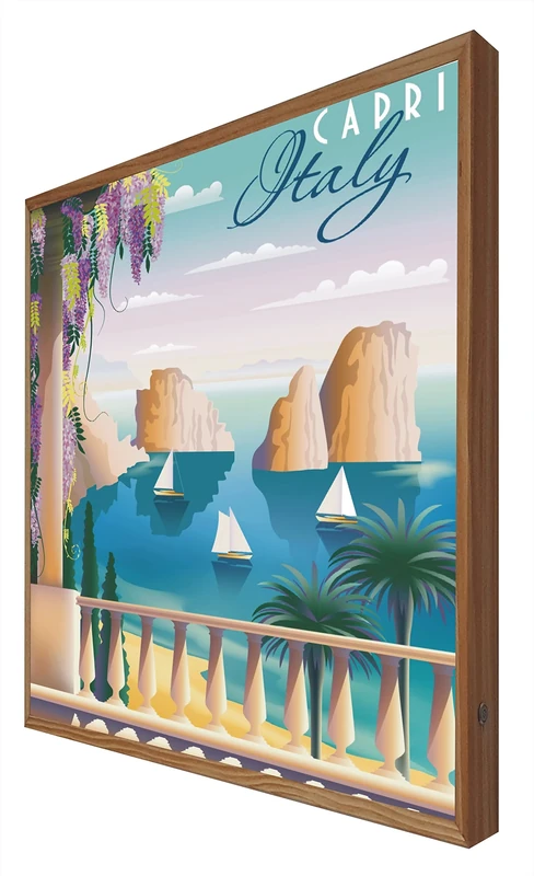 CCRETROILUMINADOS Vintage Backlit Capri Sign: Travel Series