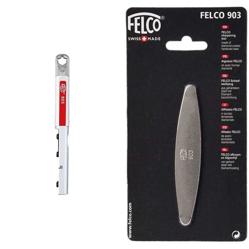 Felco FELCO905 Model Sharpener - Carbide Stone, White & Model 903 Sharpener (Diamond Steel), Grey
