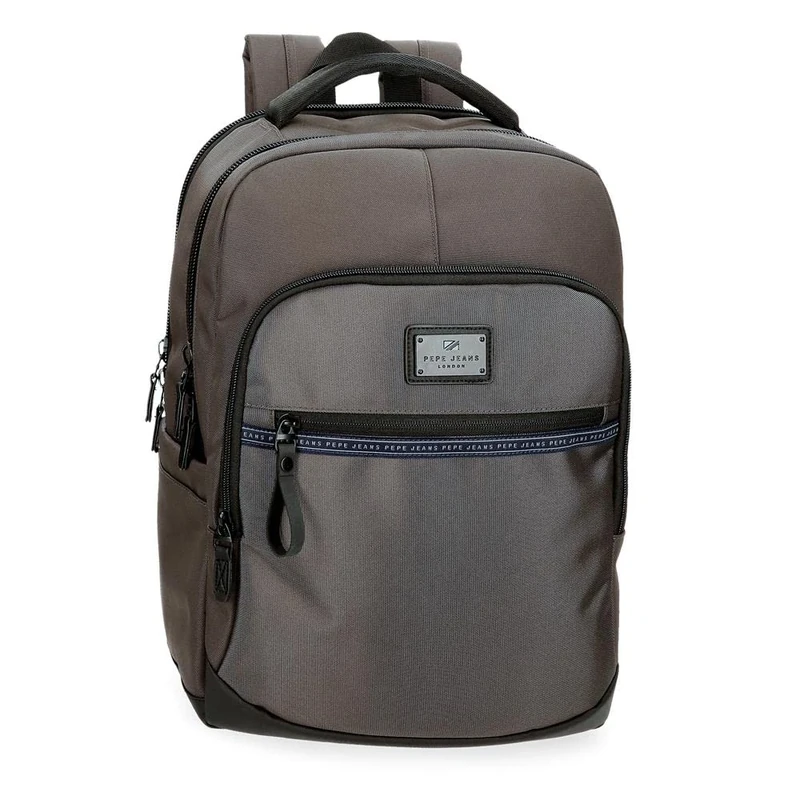 Pepe Jeans Iron Adaptable Laptop Backpack 15.6" Gray 30x42x14.5 cm Polyester with Synthetic Leather details 18.27L