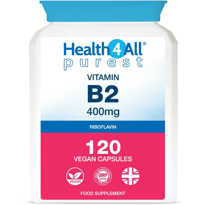 Health4All Vitamin B2 400mg Riboflavin - Migraine Support 120 Caps