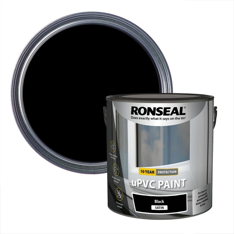Ronseal uPVC Paint Black Satin 2.5L