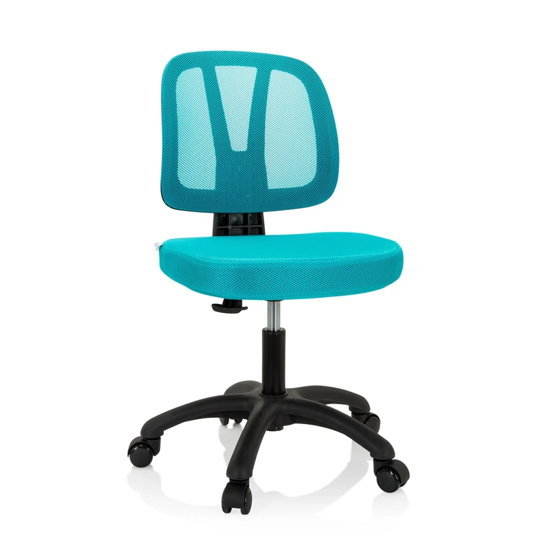 hjh OFFICE 736423 Kids Desk Chair KID YU 200 Fabric/Mesh Swivel Chair with Breathable Backrest, Turquoise