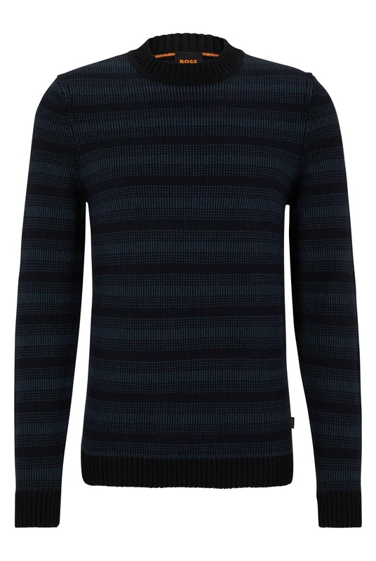 BOSS Mens Amoderos Regular-fit sweater in a cotton-wool blend Black