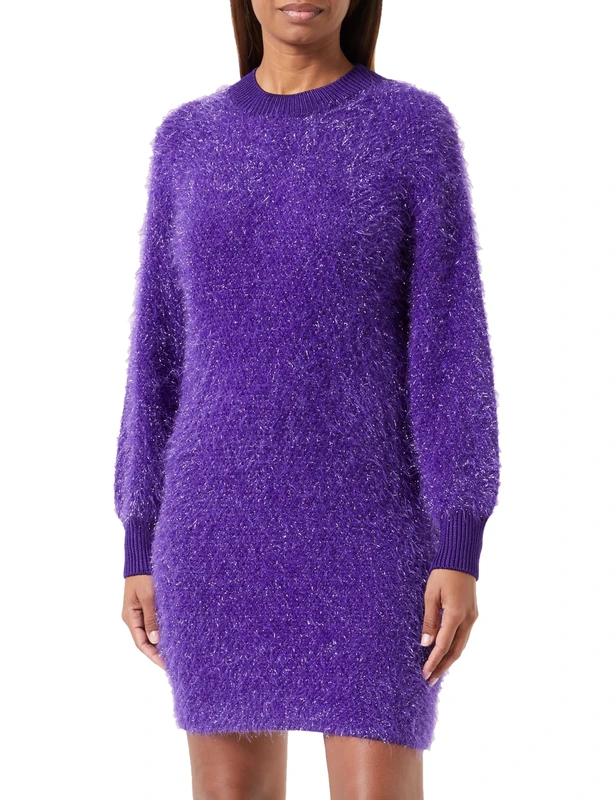 BOSS Women's C_festalasa Knitted Dress, Open Purple551, M