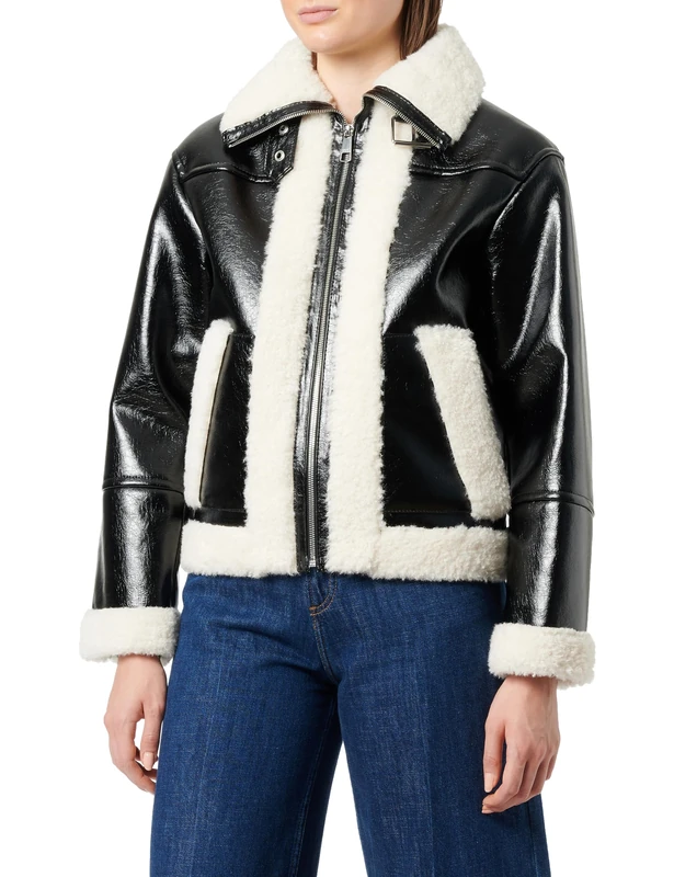 BOSS Women's C_Pashila Outerwear Jacket - Black, Size 40 EU