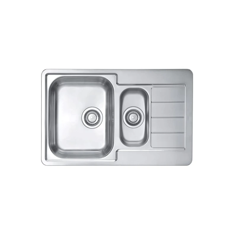 Kitchen Sink Tap Made of Stainless Steel and with a Single and a Half Bowl from Alveus Line Start 70 - Linen - 1082081, Grey