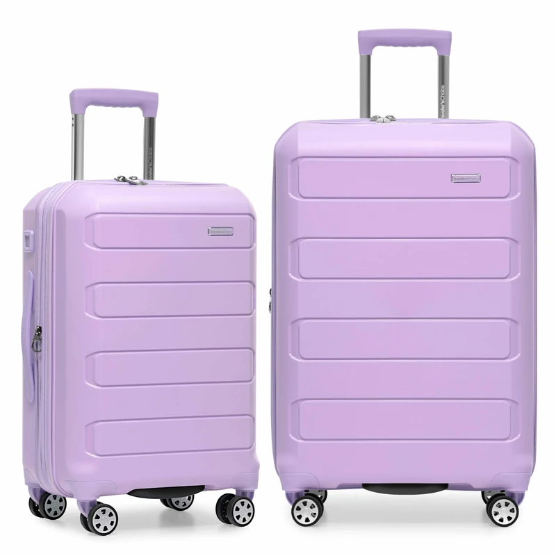 Traveler's Choice Pagosa Indestructible Hardshell Expandable Spinner Luggage, Lavender, 2 Piece Set, Pagosa Indestructible Hardshell Expandable Spinner Luggage