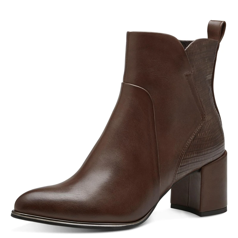 MARCO TOZZI Women's 2-25096-41 Boot Heel, Cognac Comb, 3.5