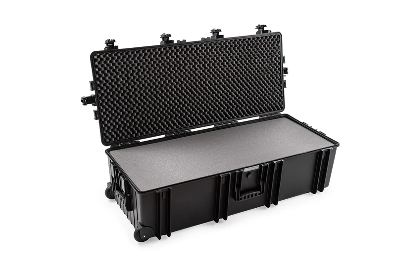 B&W International Multi-Purpose Outdoor Case 7300 (PP.1450) Black - with Foam Inserts - Waterproof (IP67), Dustproof, Shockproof, Extremely Robust