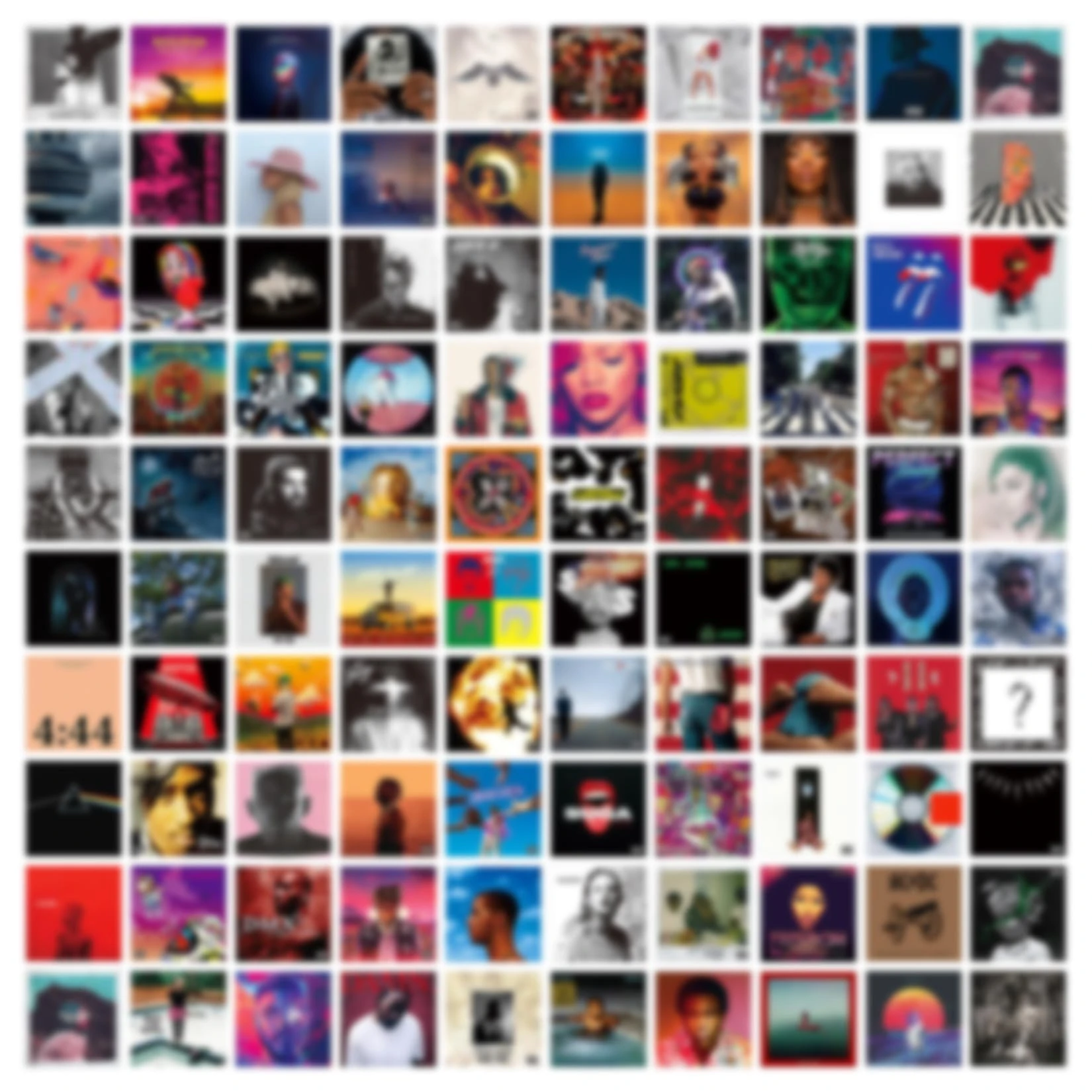 A ART·ZONE 100 Pcs 5x5 Inch | Wall Collage Kit for Room, Album Cover/Music/Rapper/Band/Wall Posters for Bedroom