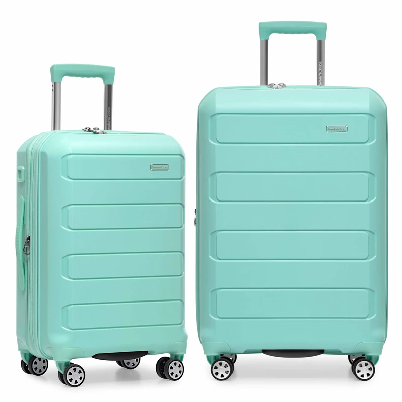 Traveler's Choice Pagosa Indestructible Hardshell Expandable Spinner Luggage, Mint, 2-Piece Set (22/26), Pagosa Indestructible Hardshell Expandable Spinner Luggage