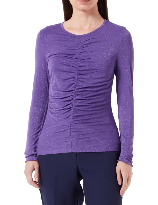 BOSS Women's C_emeela_Glitter Jersey top, Open Purple551, XL