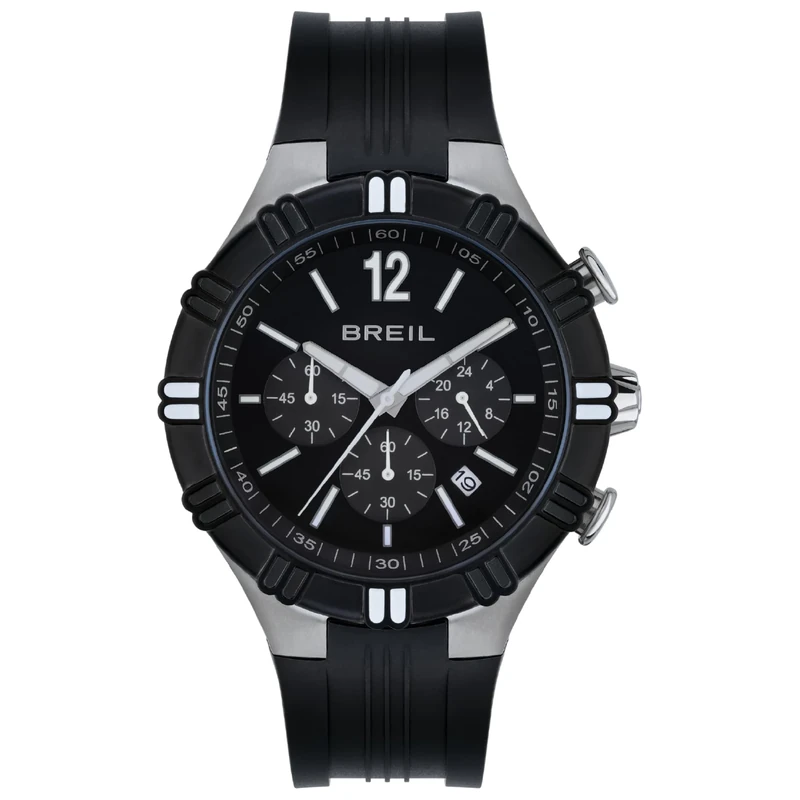 Breil - B Rise Steel Watch for Men, Black/Silver, One Size, Strap.