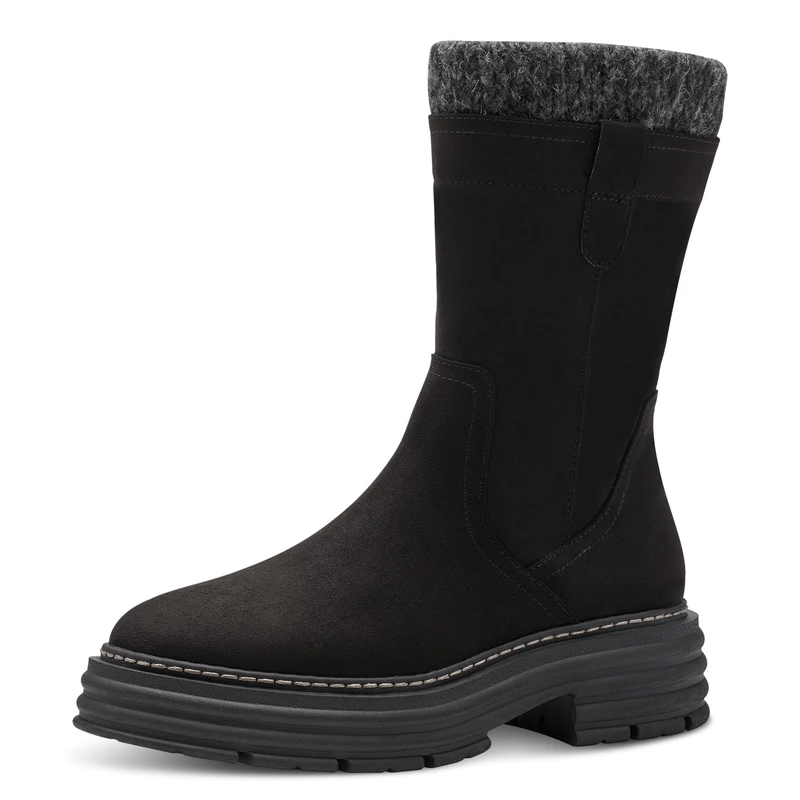 MARCO TOZZI Women's 2-25492-41 Boot Flat, Black Comb, 5