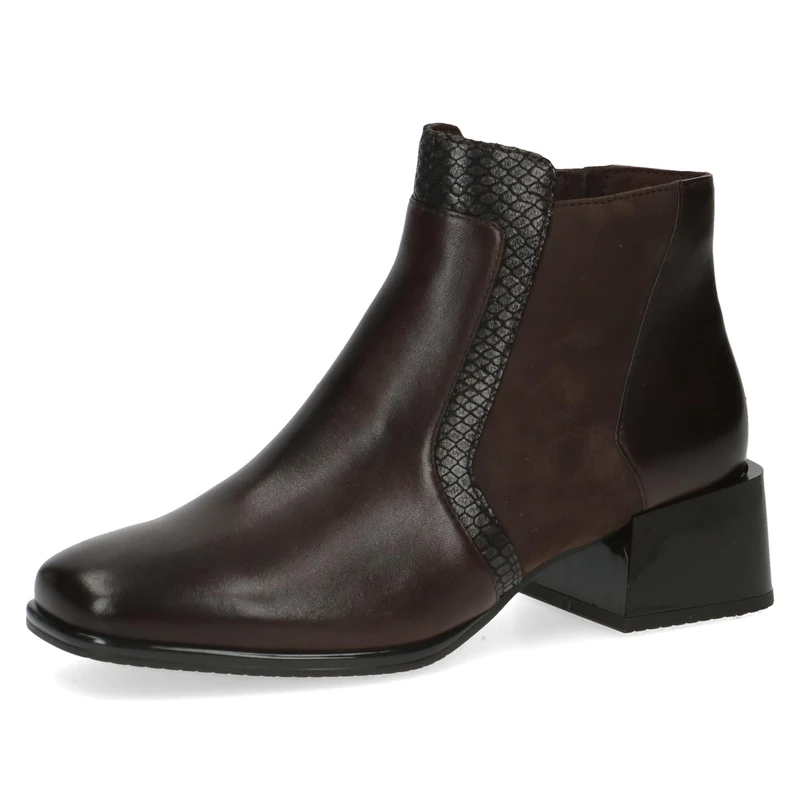 CAPRICE Women's ankle boots with heel in leather low heel Width G, Brown (Dk Brown Comb), 4 UK - Image 1