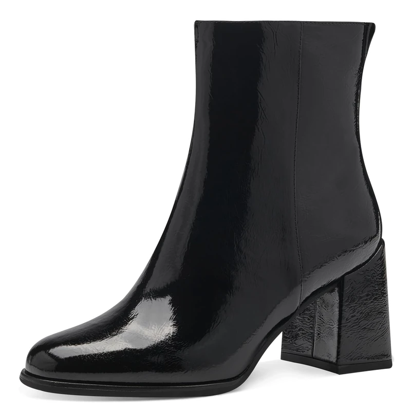 MARCO TOZZI Women's 2-25327-41 Boot Heel, Black Patent, 7.5