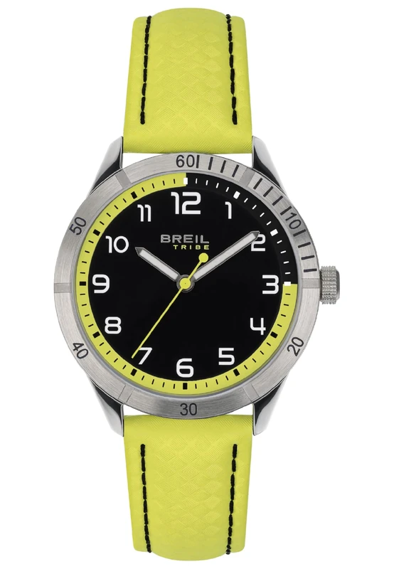 Breil - Mate Steel Watch for Men, Yellow/Black, One Size, Strap.