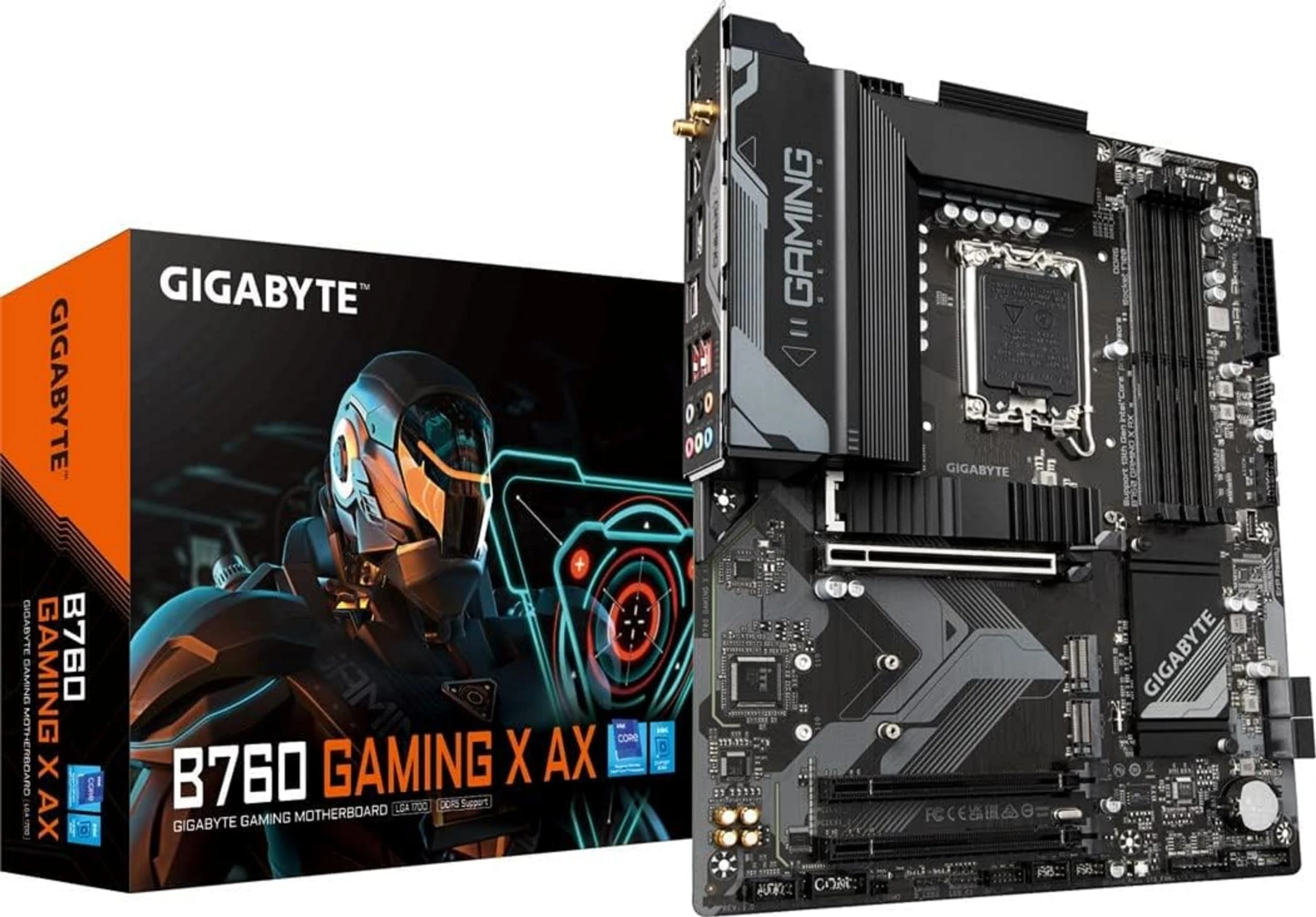 Gigabyte B760 GAMING X AX Motherboard - Supports Intel Core 14th Gen CPUs, 8+1+1 Phases Digital VRM, up to 7600MHz DDR5 (OC), 3xPCIe 4.0 M.2, Wi-Fi 6E, 2.5GbE LAN, USB 3.2 Gen 2