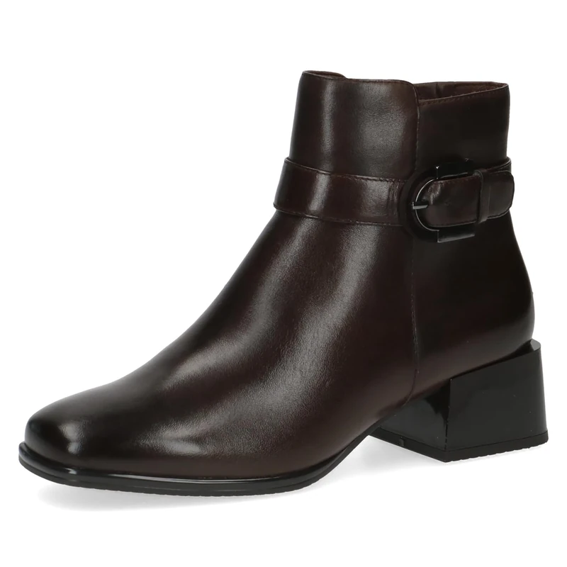 CAPRICE Women's ankle boots with heel in leather low heel Width G, Brown (Dk Brown Nappa), 6 UK