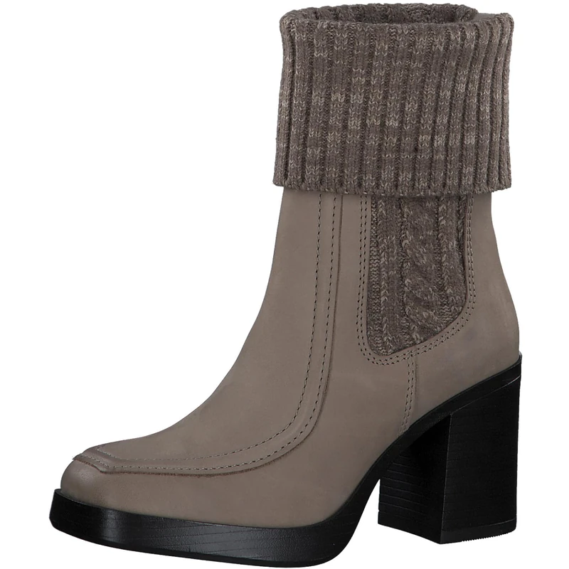 MARCO TOZZI Women's 2-25362-41 Boot Heel, Taupe Nubuck, 5