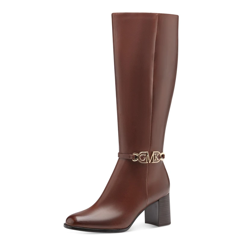 MARCO TOZZI Women's 2-85500-41 Long Boot Heel, Chestnut, 7.5 - Image 1