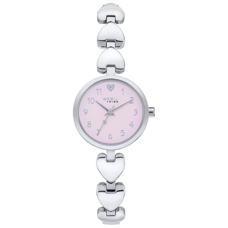 Breil - BT Heart Steel Watch for Women, Steel-Pink, One Size, Bracelet