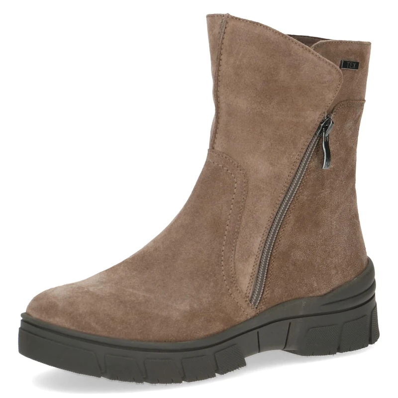 CAPRICE women's leather winter boots flat water-repellent, Brown (Mud Suede), 3.5 UK