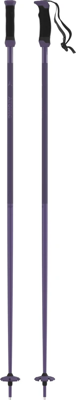 ATOMIC Salomon AMT SQS Ski Poles, Reliable 4-Star Aluminium Ski Poles, Ergonomic Handle on the Pole, Safety Quick Release System, Poles with 60 mm Piste Plate – Dark Purple, Length 125 cm