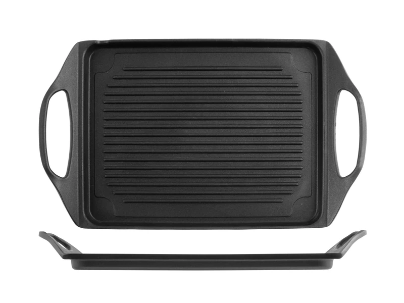 H&H Piastra in Alluminio Pressofuso with Rivestimento Antiaderente Rescue Solar 34 x 26 cm, Nero
