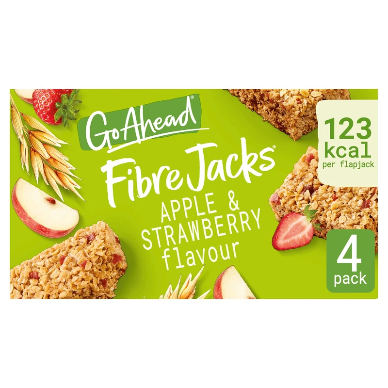 Go Ahead FibreJacks Apple & Strawberry, 4 Bars, 118.9 g (Pack of 1)