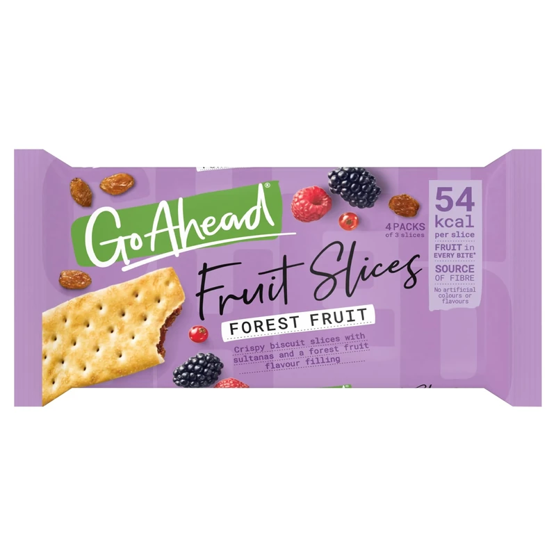 Go Ahead Forest Fruit Crispy Fruit Slice 4 Snack Bars, 174 g (1 Pack of 4 Bars)