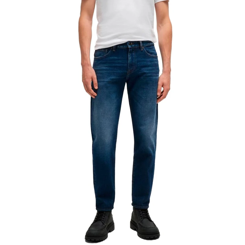 BOSS Mens Re.Maine BC-C Maine Pure-Blue Regular-fit Jeans in Comfort-Stretch Denim