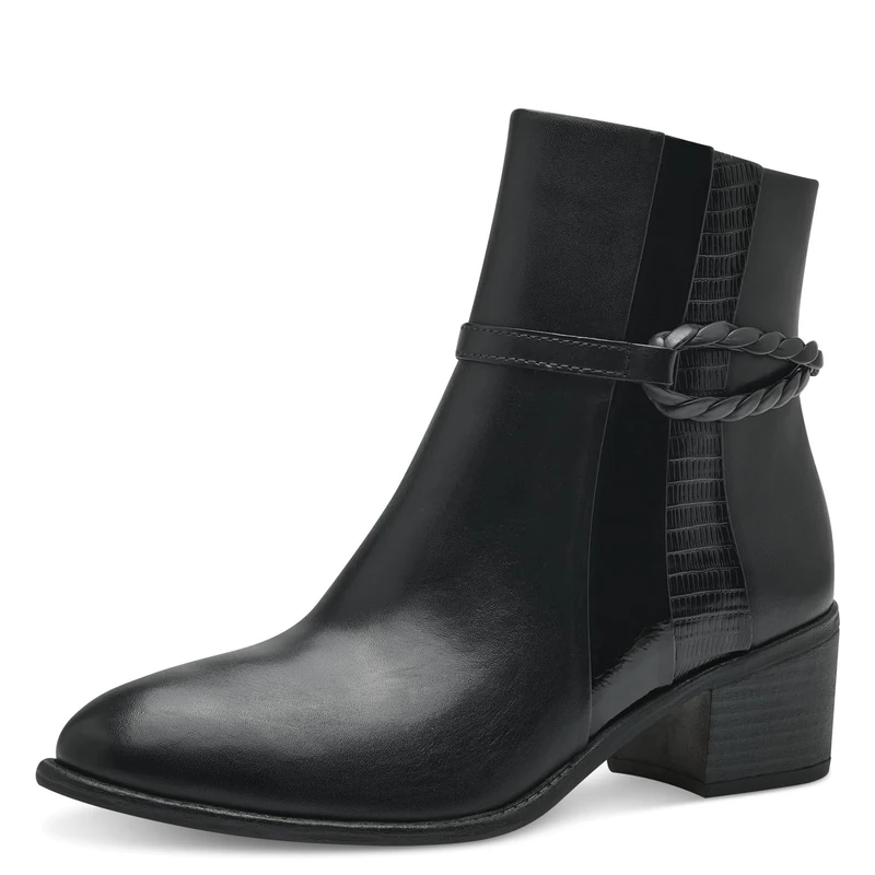 MARCO TOZZI Women's 2-25325-41 Boot Heel, Black Comb, 7.5