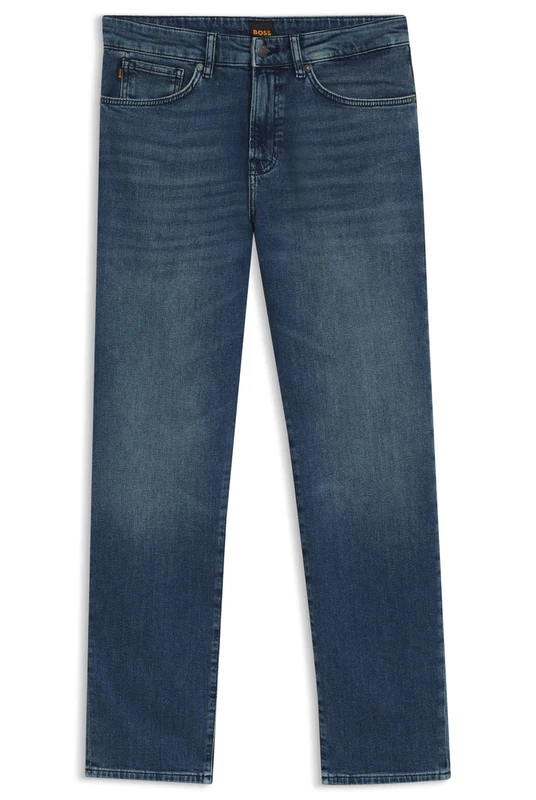 BOSS Mens Re.Maine BC-C Pure-Blue Regular-Fit Jeans