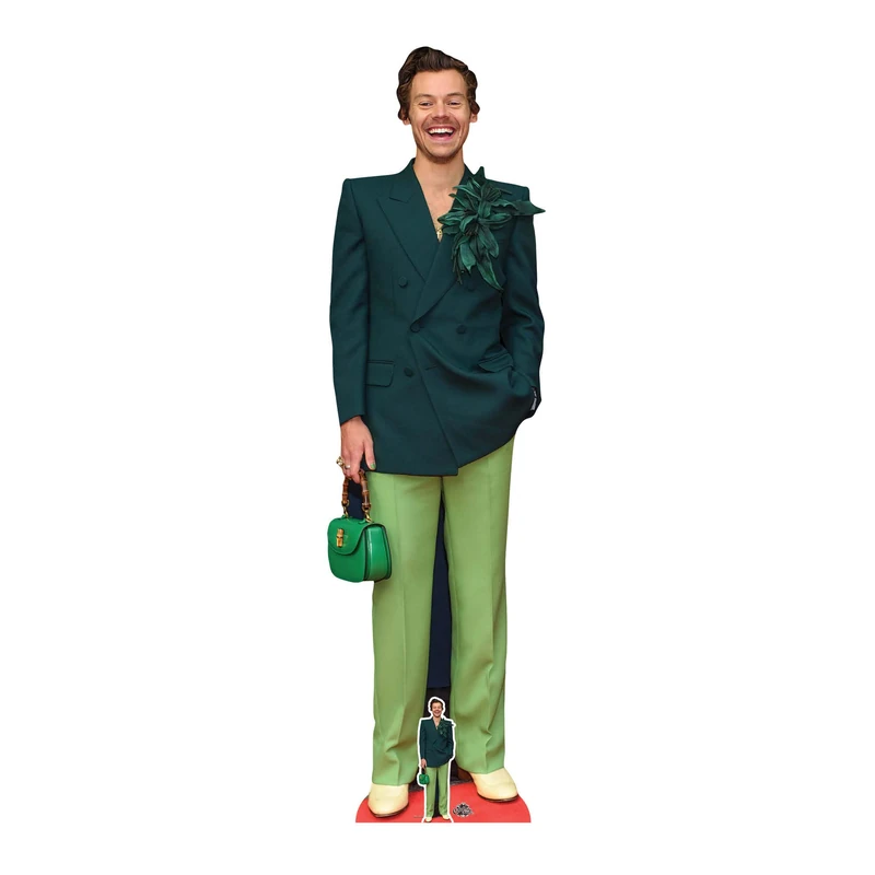 Star Cutouts CS1067 Harry Styles Green Outfit Lifesize Cardboard Cutout with Mini – Pop Icon Display, Party Decoration & Fan Gift - Image 1