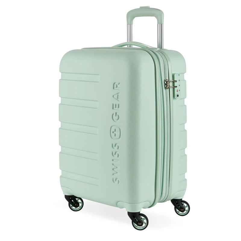 SwissGear 7366 Hardside Expandable Luggage with Spinner Wheels, Clearly Aqua, Checked-Large 27-Inch, 7366 Hardside Expandable Luggage with Spinner Wheels