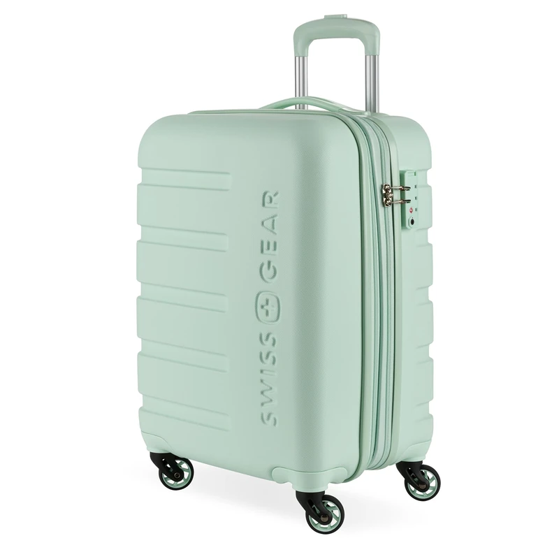 SwissGear 7366 Hardside Expandable Luggage with Spinner Wheels, Clearly Aqua, Carry-On 19-Inch, 7366 Hardside Expandable Luggage with Spinner Wheels