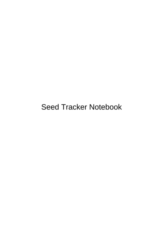 Glitter Green Thumb's Garden Design & Seed Tracker Workbook