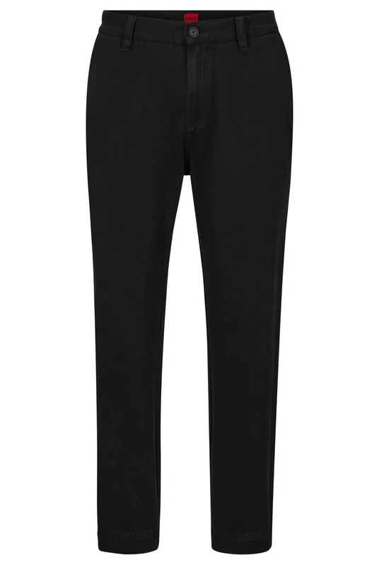 HUGO Mens Zeebo233D Tapered-fit Chinos in Cotton Gabardine - Image 1