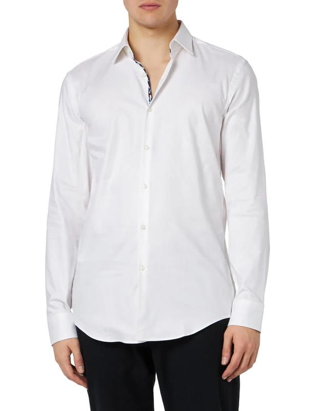 HUGO Men's Koey Shirt, Open White199, 15.5